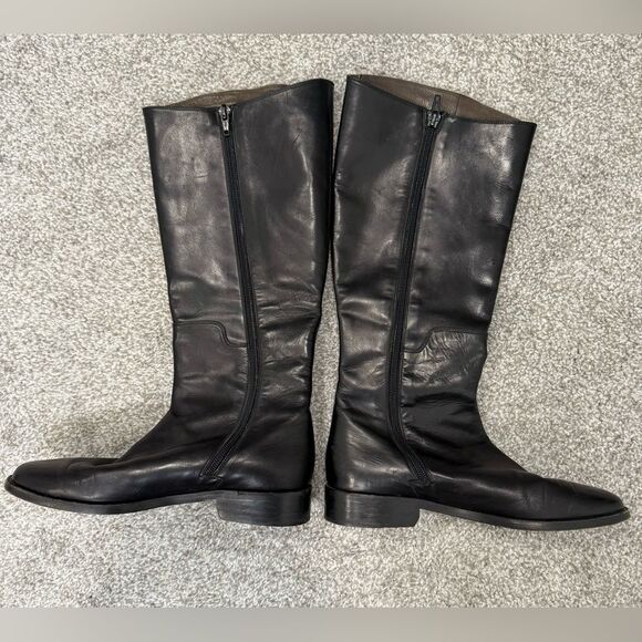 Cole Haan Black Leather Buckle Riding Boots Women’s Size 7 - Picture 2 of 7
